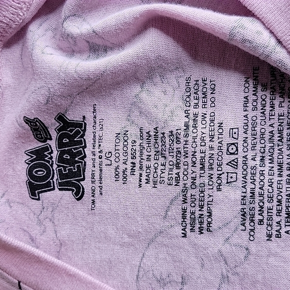 TOM AND JERRY Pink Crop Shirt Large‎ - Picture 6 of 6